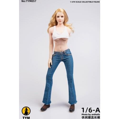 TYM057 1/6 Female Figure Hot Sexy Vest Hot Girl Jeans Micro Fringed Short/Long jeans Thong for 12 inches Female Action Figure
