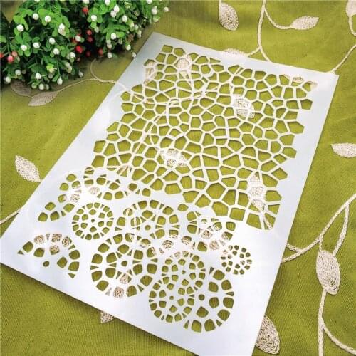 21*29.5 Broken glass scrapbook stencils spray plastic mold shield DIY cake hollow Embellishment printing lace ruler Easter