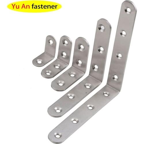 Stainless Steel Angle Code 90 Degree Right Angle Code L-shaped Angle Code Connector Thickened Angle Code L-shaped Bracket 5PCS