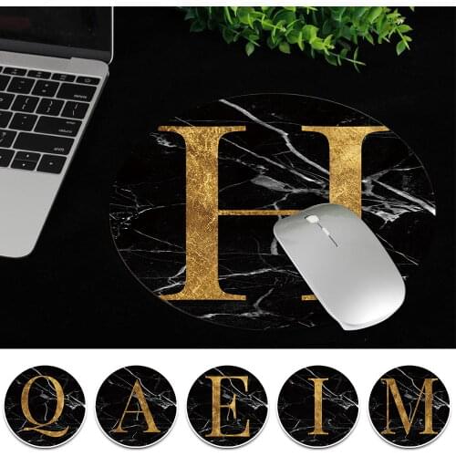 Computer Mouse Pad Waterproof PU Leather Gaming Mouse Mat 22x22cm Mousepads for Home/Office/School Computer Letter Desk Mat