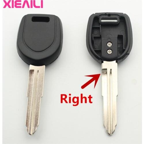 XIEAILI 10Pcs Transponder Key Case Shell For Mitsubishi Grandis/Pajero/Lancer Right Blade Key Fob Case S273