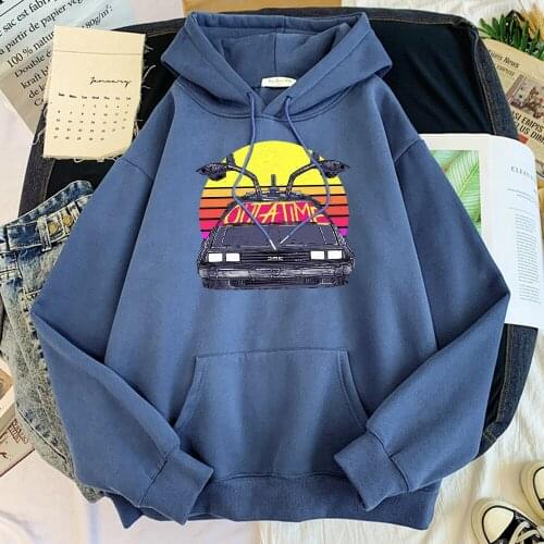 Back To The Future Funny Car Men Hoodies Fashion Prints Hoody Crewneck Casual Pullovers Cartoons Fleece Pollover Clothing Mens