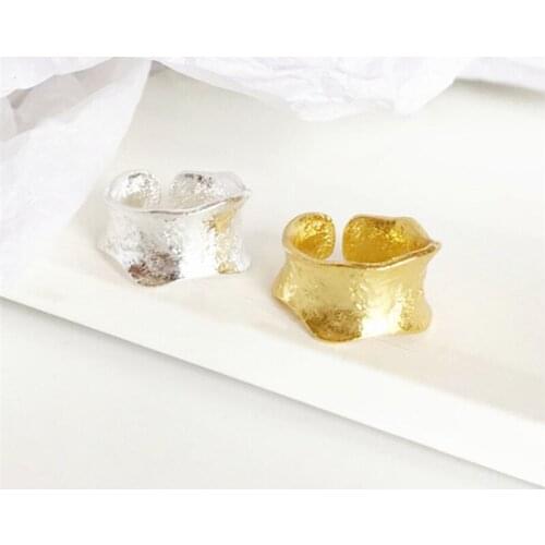 Sole Memory Creative Irregular Bump Geometric Waves 925 Sterling Silver Female Resizable Opening Rings SRI601