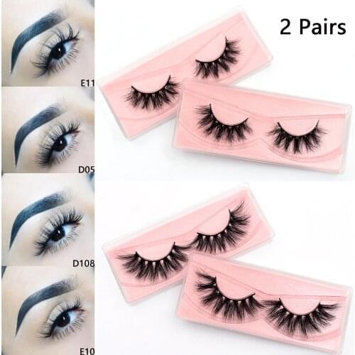 2 Pairs Visofree Fluffy 3D Mink Eyelashes 100% Cruelty-free Full Volume Mink Lashes Dramatic Natural False Eyelashes Makeup Lash