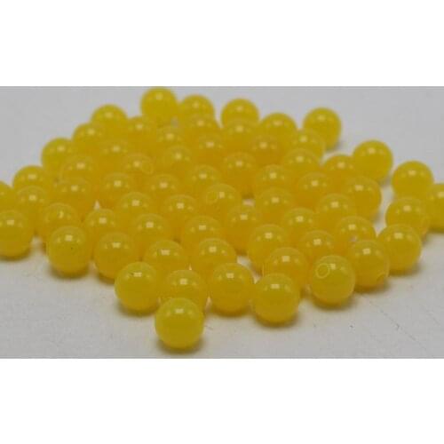 200 Yellow Resin Round Beads Faux 8mm Imitation Butterscotch