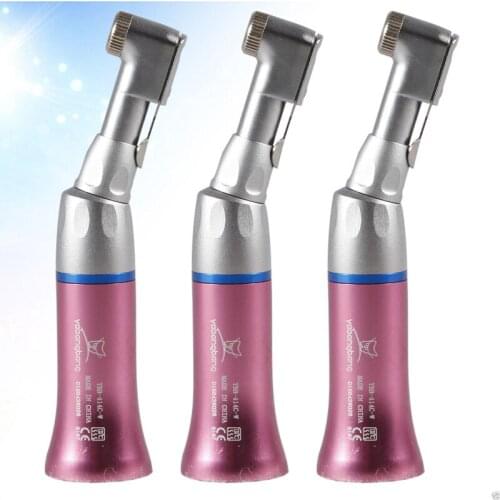 3 pieces NSK Style Dental Low Speed Contra Angle Handpiece E-Type Latch Pink