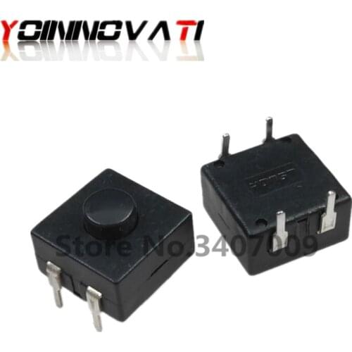 50Pcs Torch Light Leds DIP-4Pins Bent Feet 1212-114C 12*12mm ON-OFF Push Button Switch