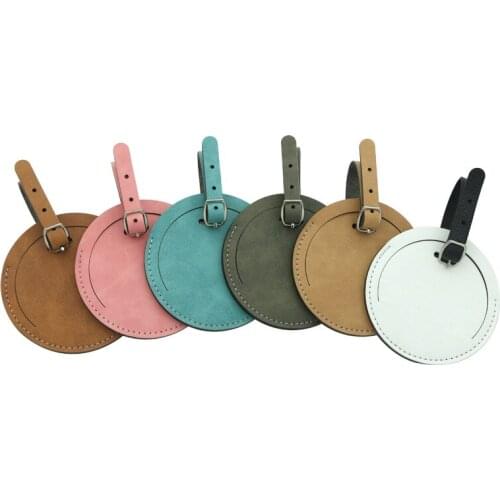 8pcs/lot New Blank Sublimation Colorful PU Leather baggage tag Luggage Tag Holder for Hot transfer Printing DIY