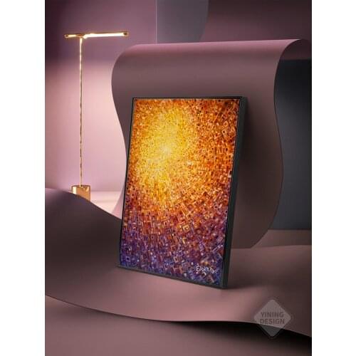 Abstract Poster Oil Painting Wall Purple Yellow Sunshine Art Canvas Print Picture Modern Living Home Room Decor Quadri Da Parete