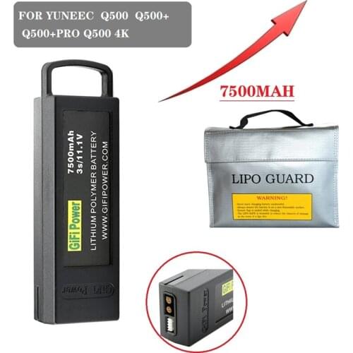 11.1V 7500mAh Lipo Battery Large Capacity Backup Battery for Yuneec Q500/Q500+/Q500 4K/Q500+ PRO 4K for 7.4v drone battery