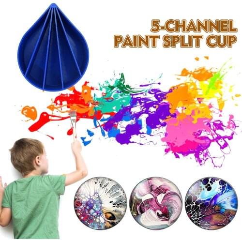 Polylactice Acrylic Pour Cup 5 Channels Paint Pouring Split Cup Fluid Pour Supplies Tree Clay Tools Paint Drawing Container