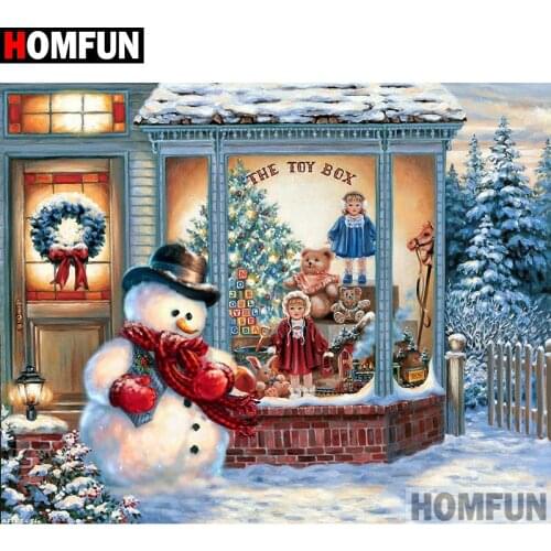 HOMFUN Full Square/Round Drill 5D DIY Diamond Painting "Cartoon snowman" Embroidery Cross Stitch 3D Home Decor Gift A11728