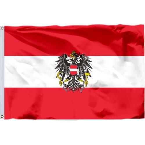 Austria State Flag 90x150cm 3x5FT 120g 100D Polyester Double Stitched High Quality Banner Ensign Free Shipping