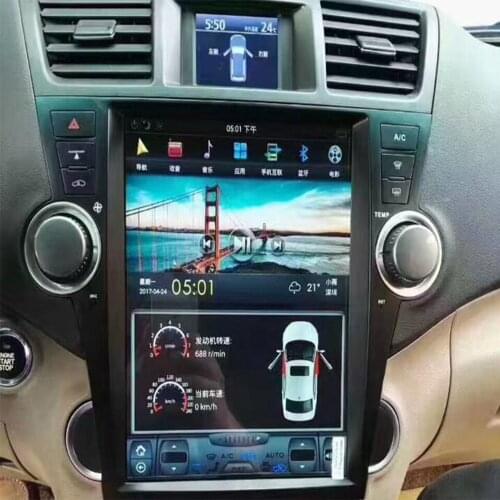 Tesla style Big screen Android 9.0 Car Multimedia Player head unit For Toyota Highlander 2007 - 2013 car GPS radio stereo no dvd