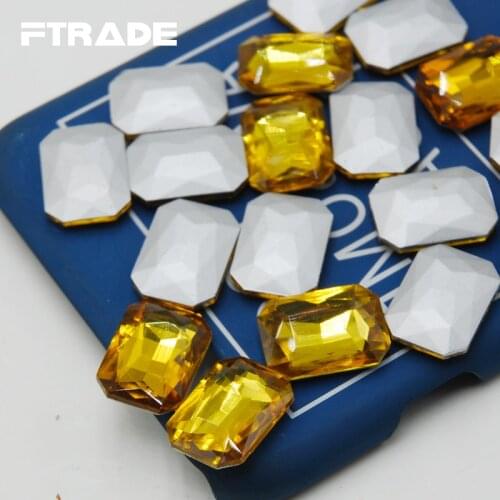 Bestsellers Topaz Color Rectangle Octagon Shape Pointback Glass Crystal 6x8mm 8x10mm 10x14mm 13x18mm 18x25mm 18x27mm