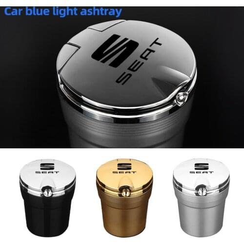 For Seat FR Leon Mk3 Mk2 5f Lbiza Altea 6j Car Accessories Car Logo Ashtray Blu-Ray With Led Light Car Interior Ashtray