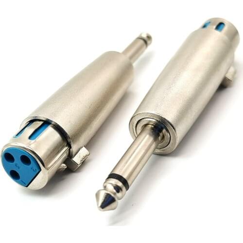 Connector Jack Lead Mic Microphone Audio Stereo Adapter 1pc XLR 3 Pin Female Jack to 1/4" 6.35mm Mono Male Plug Audio Adapter