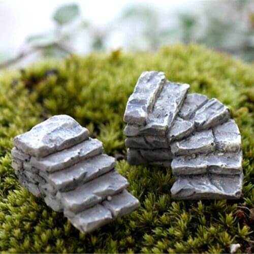 Creative Gray Stone Step Path Stair Miniature Fairy Garden Home Decoration Mini Craft Micro Landscaping Decor DIY Accessories