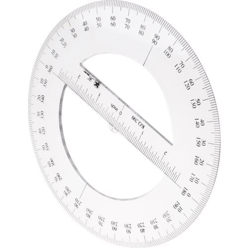 Round Circular 360 Degree Protractor Measure Tool Drawing Ruler Student Stationery 20cm