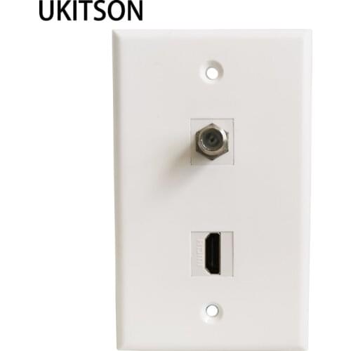 US Faceplate With F Head TV HDMI2.0 Socket Nickel Plated SAT Keystone Jack HDMI Female Wall Panel