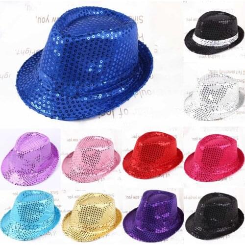 Man Sequined Hat Dance Stage Show Performances Male Compact Elegant Stylish Crochet Sequins Hand Stitching Hat
