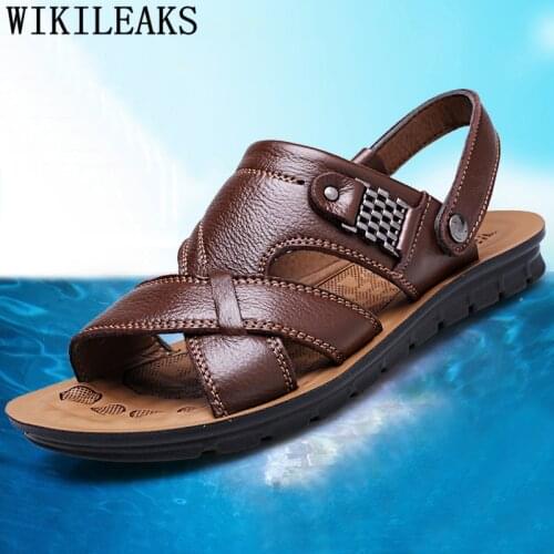 Mens Sandals Genuine Leather Plus Size Shoes Mens Sandals Summer Mens Sandals Casual Zapatillas Hombre Deportiva Sepatu Pria