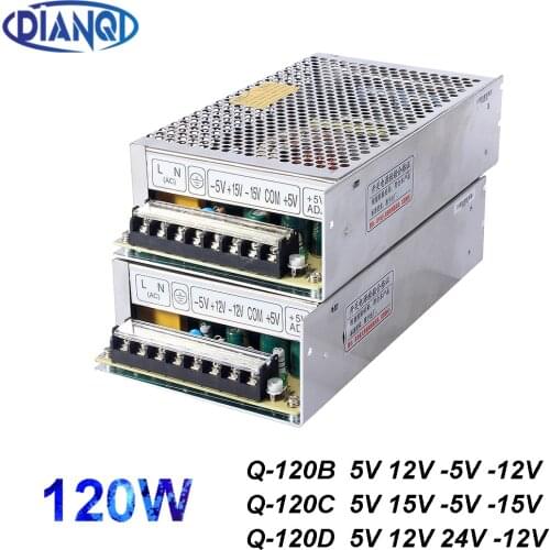Quad output power supply 120W 5V 12V -5V -12V suply Q-120B ac dc converter good quality Q-120C Q-120D