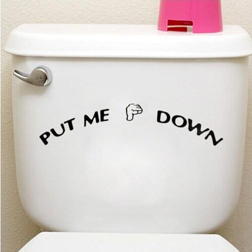 PUT ME DOWN Decal Bathroom Toilet Seat Sign Reminder Quote Word Lettering Art Vinyl Decal Wallpaper