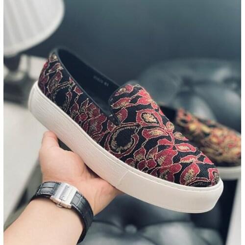 New fashion fabric men shoes round toe slip on casual shoes for men loafers