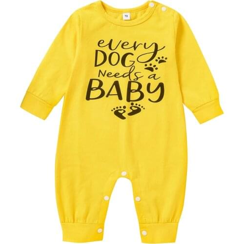 Baby Boy Girl Clothing Letter Print Romper Casual Cotton Baby Outfits Autumn Spring Kids Long Sleeve O-Neck Infant Jumpsuit