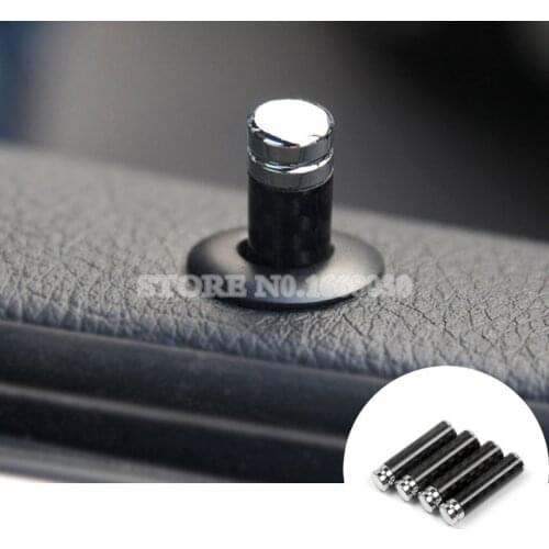 Carbon Fiber Door Lock Pin Knob 4pcs For Ford BMW 1 3 5 7 Series X1 X3 X4 X5 X6 Car Decoration Car Trim