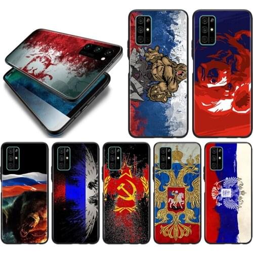 Russia Russian Flags Emblem Silicone Cover For Huawei Honor 10i 10 9C 9A RU 9X 9N 9S 9 Pro Lite Play 3E V9 Black Phone Case