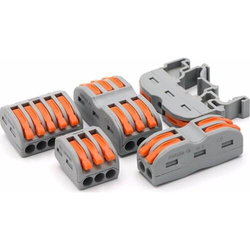 100pcs mini fast wire Connectors Universal Compact Wiring connector push-in lever Terminal Block PCT-212 213 214 215