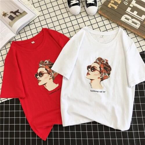 Tee Shirt Femme 2018 tshirts cotton women Casual Print Funny T shirt Women Tops Summer Short sleeve T-Shirt Woman Tshirt Pink