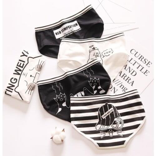 Womens Panties Soft Cotton Underwear Plus Size Low-Rise Lingerie Cute Cartoon Design Briefs For Women 2020 Hot Sale XXL