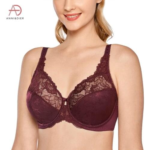 Womens Beauty Lace Bra Plus Size Non Padded Minimizer Bras Full Figure Underwire Bralette