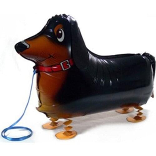 1PC Cute Cartoon Dachshund Sausage Dog Walking Foil Balloon For Baby Shower Party Decorations Inflatable Air Balloon Kids G