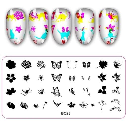 1Pcs Peacock Feather Nail Art Stamping Plate Owl Butterfly Image Painting Nail Stencil Templates Manicure Nail Stamp Tools
