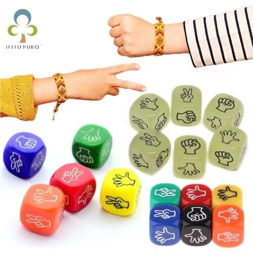 2/4/6Pcs Funny Dice Board Games Toy Creative Finger-guessing Game Dice Rock Paper Scissors Stone Game Family Party Supplies ZXH