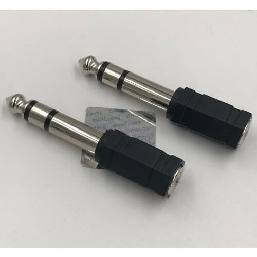 2 Pcs 6.35mm(1/4) Male to 3.5mm(1/8) Female Stereo Adapter Converter Musical instrument connector