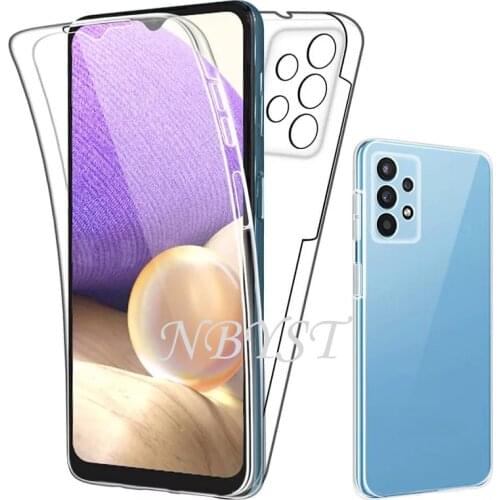 2 in 1 Double Case for Samsung Galaxy A32 4G A52 A72 A325 A326 360 Full Cover A12 A42 5G A02S PC TPU Silicone Camera Protection