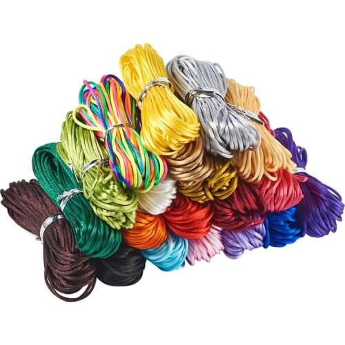 200yards/set 1mm Mix Colors Nylon Cord Jewelry Thread Chinese Knot Macrame Cord Bracelet Braided String DIY Tassels Beading