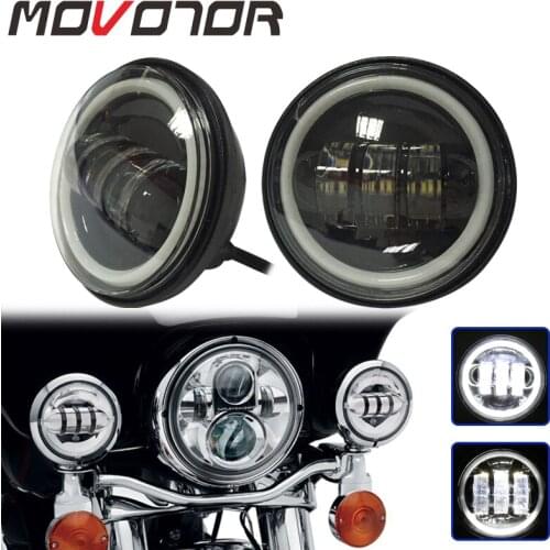 4.5 inch led fog lights Passing Lights DRL Angel Eyes for motorcycle Fog Lamp Assembly