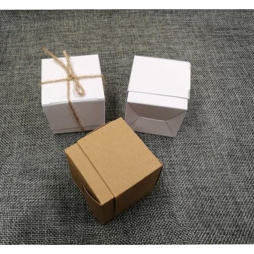 5x5x5cm 10Pcs Kraft Paper Gift Box Candy Boxes Baby Shower Decorations Wedding Favors and Gifts Box for Guests Party Supplies