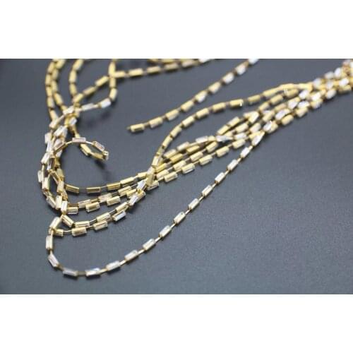 AAAA rectangular zircon flat claw chain necklace earrings jewelry accessories shoe accessories electroplating