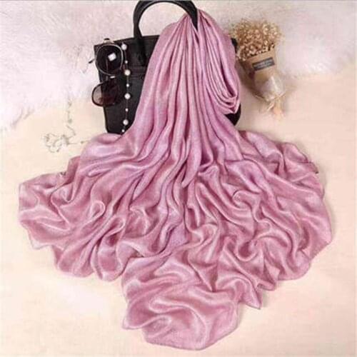 AMYO Spring Summer Pearl Satin Flax Scarf Women Fashion Long Beach Shawls Soft Muslim Hijab for Lady 190*100cm Thin Pashmina