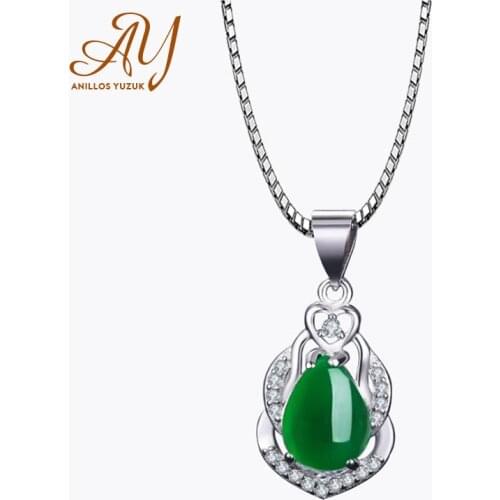 Anillos Yuzuk Vintage Green Stone Stone Necklaces Pendant For Women Oval Design Simple Style Womens Engagement Party Jewelry