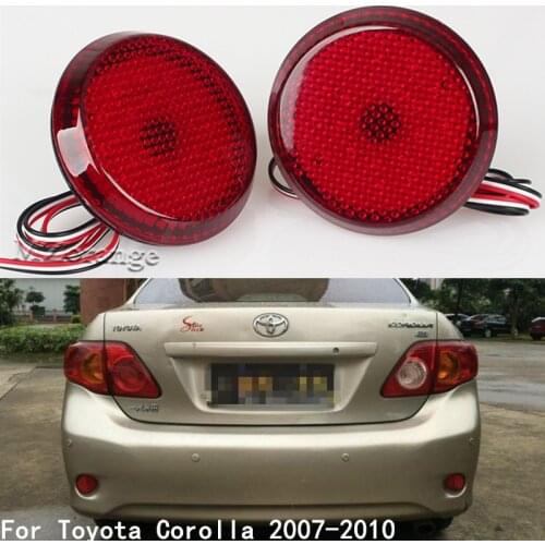 MZORANGE 2Pcs Car LED Warning Lam Tail Rear Bumper Reflector Light Round Brake Stop Light For Nissan Qashqai For Toyota Corolla