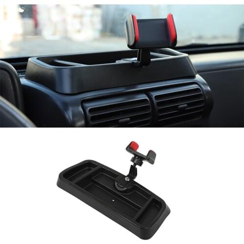 Car Center Console GPS Navigation Bracket Phone Holder for Jeep Wrangler TJ 1997-2006 Interior Accessories ABS Black Styling