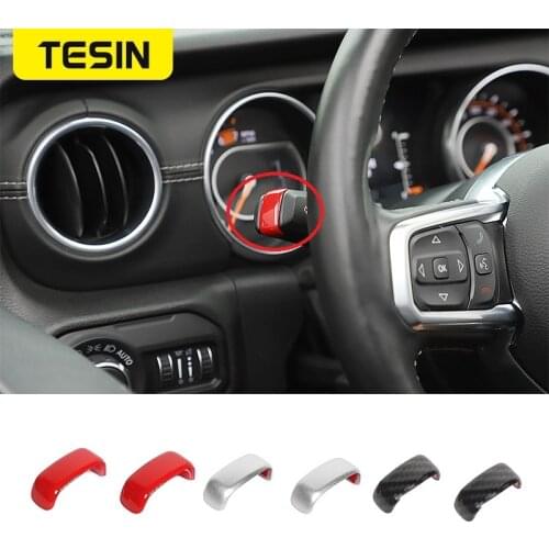 TESIN Car Wiper Lever Turn Signal Control Decoration Cover Stickers For Jeep Wrangler JL 2018 Up For Gladiator JT Accessories